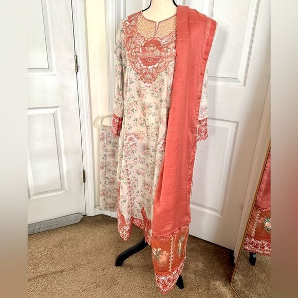 ZAIB PAKISTANI DESIGNER DRESS 3 PIECE STITCHED WITH LONG SLEEVES - Picture 12 of 12